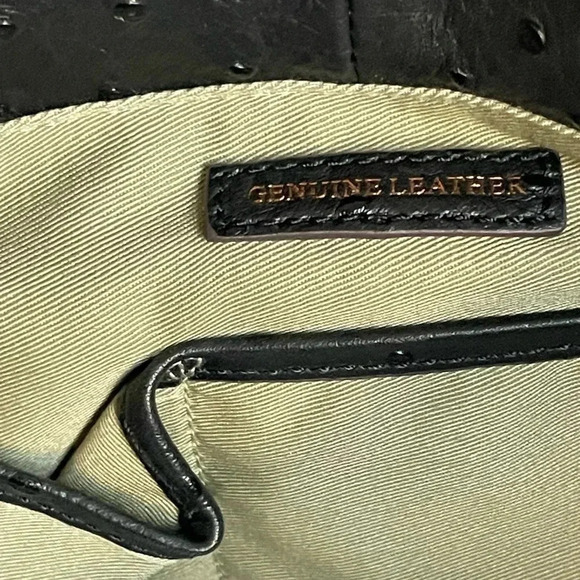 GILI Ostrich Leather Hobo Bag Stirrup Black NWOT Dust bag Shoulder Purse Handbag - Picture 8 of 8